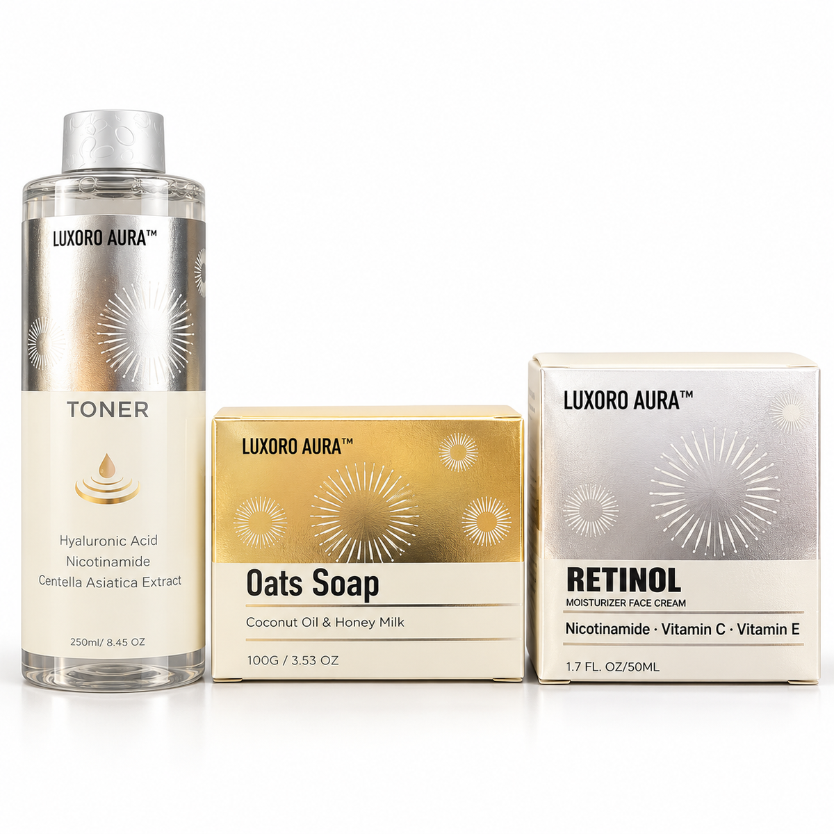LUXORO AURA Complete 3-Step Skincare Set